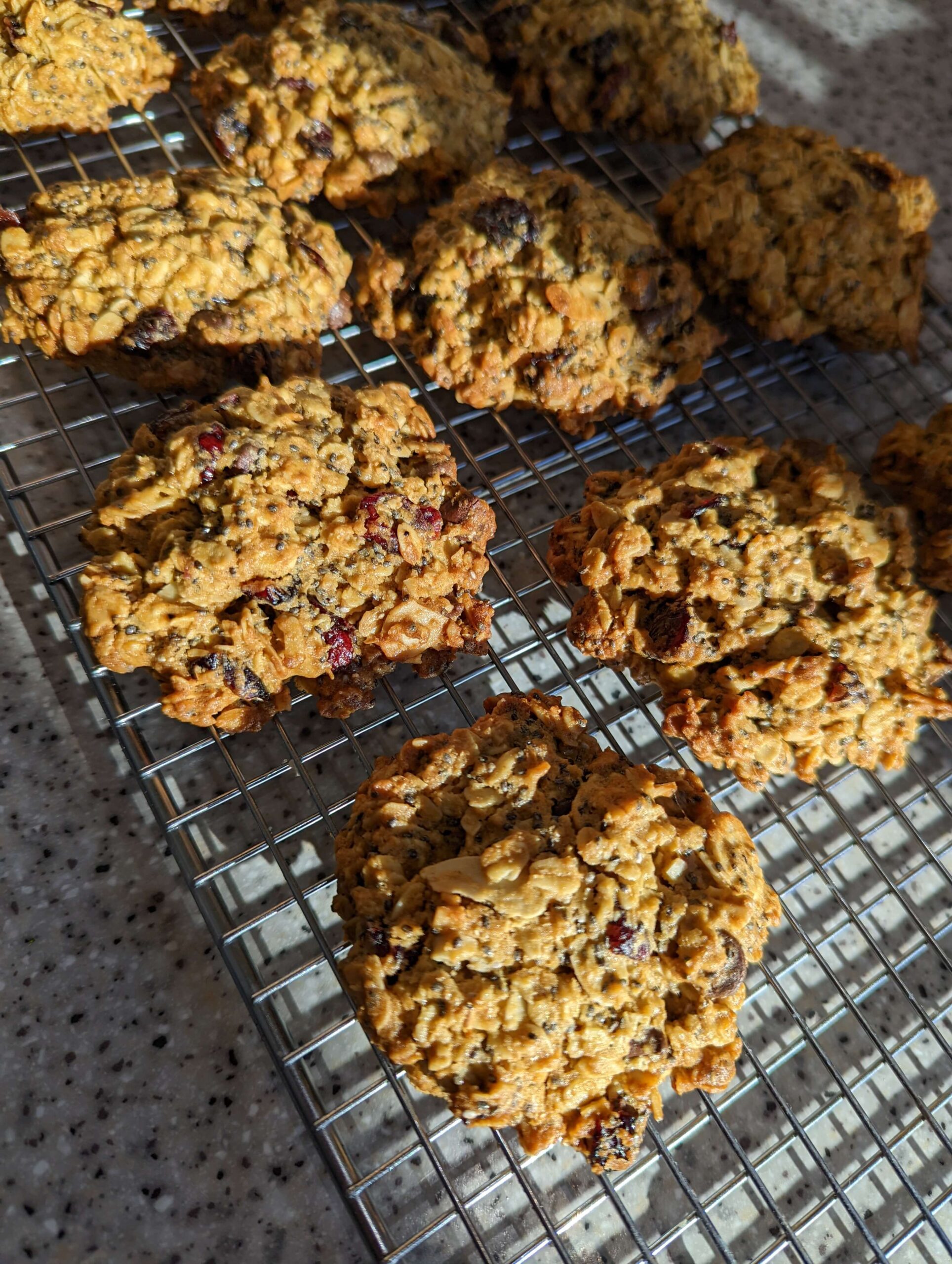 oat and cranberry cookies, fibre, snacks